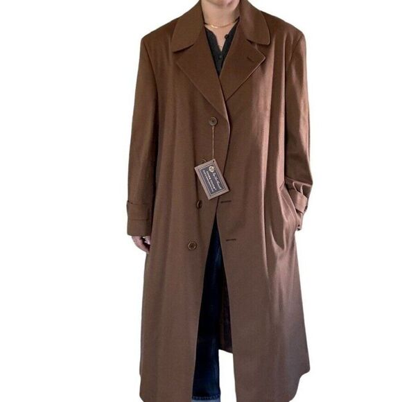 NWT Loro Piana Storm System Rain & Wind Protection Brown Cashmere Trench Coat 46 - Picture 5 of 16